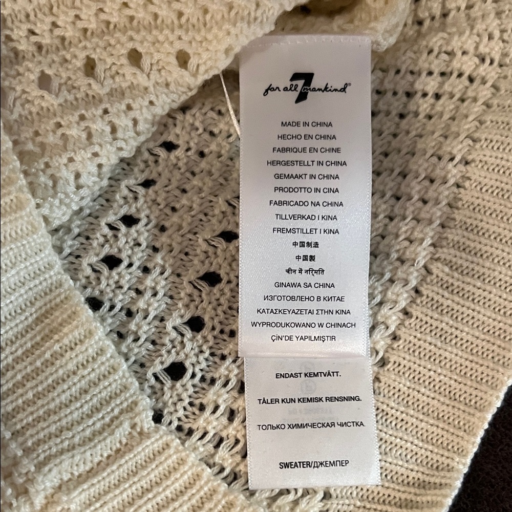 7 For All Mankind Cream Ruffled Tank Top - Picture 13 of 14